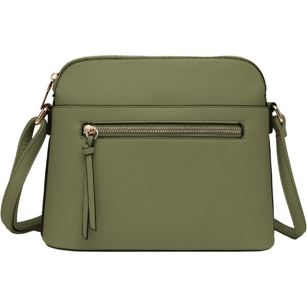 ⚡ Women's Green Adjustable Shoulder Strap Zipper Pocket Beautiful Crossbody Bag